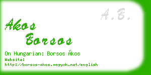 akos borsos business card