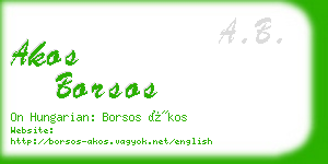 akos borsos business card